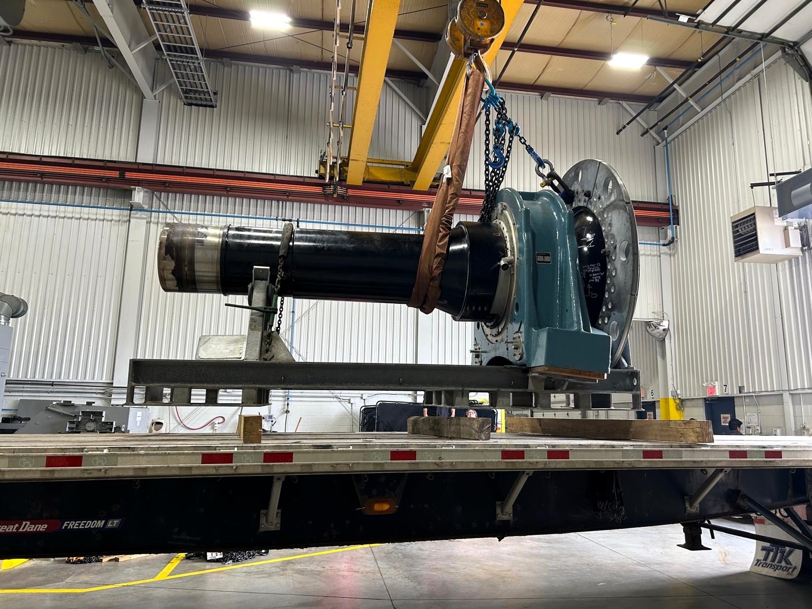 Mainshaft arriving at the plant- before